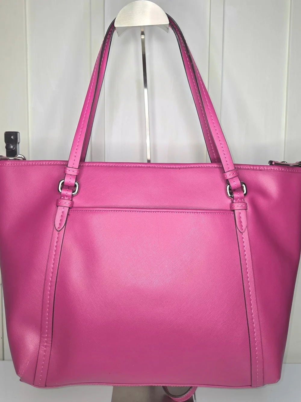 Coach Peyton Fuchsia Magenta Pink Leather Tote Shoulder Bag F25667